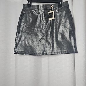 a.n.a Shimmering Silver Mini Skirt